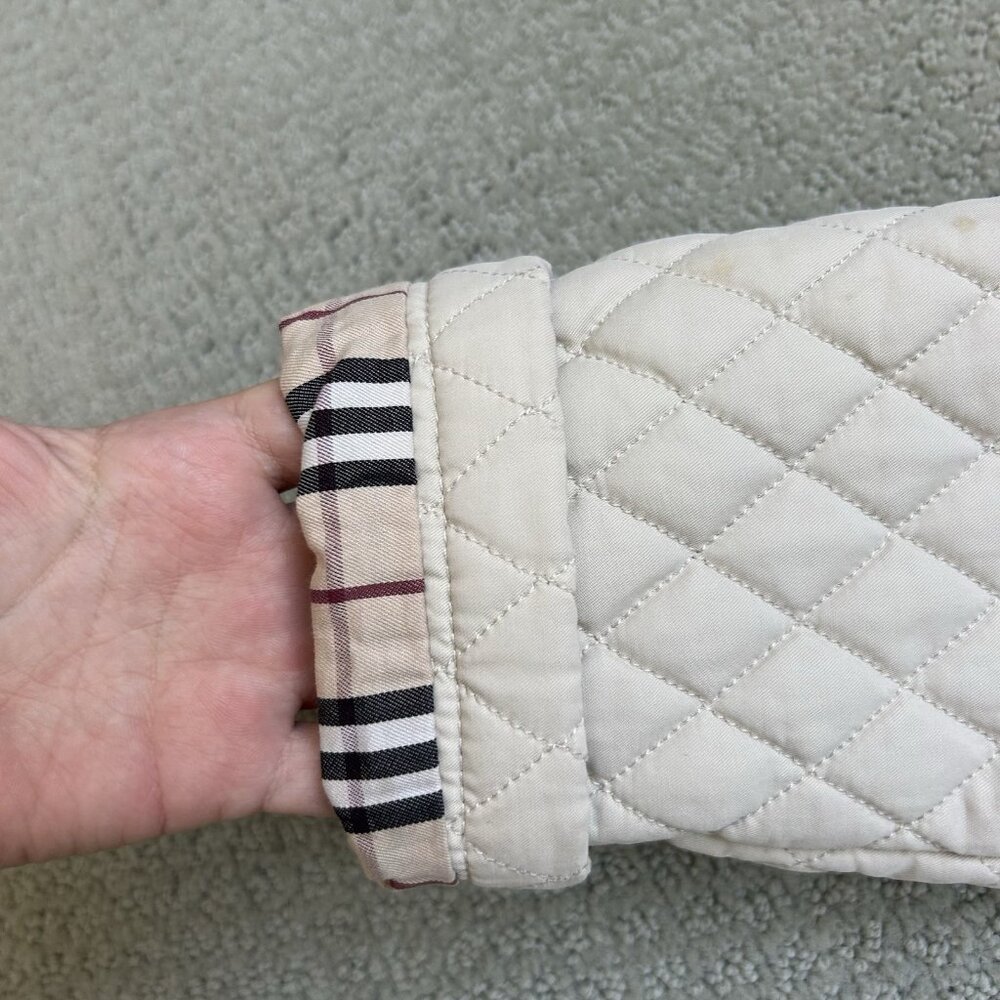 Burberry Brit Women’s Kencott Quilted Zip up Nova Check Jacket Beige Size XS - Picture 8 of 15